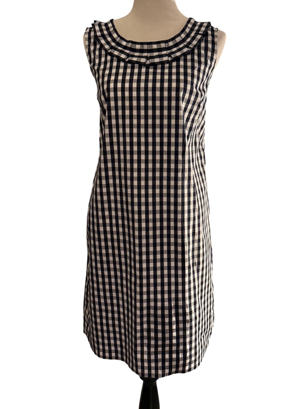 Black & White Gingham Sleeveless Shift Dress size 14